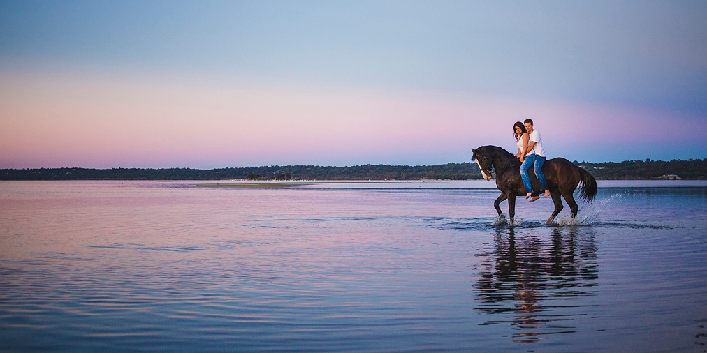 Pre-wedding lifestyle portrait shoot on horses